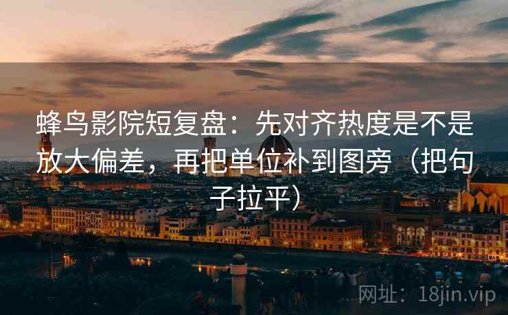 蜂鸟影院短复盘:先对齐热度是不是放大偏差,再把单位补到图旁(把句子拉平) 蜂鸟影院短复盘:先对齐热度是不是放大偏差,再把单位补到图旁(把句子拉平)